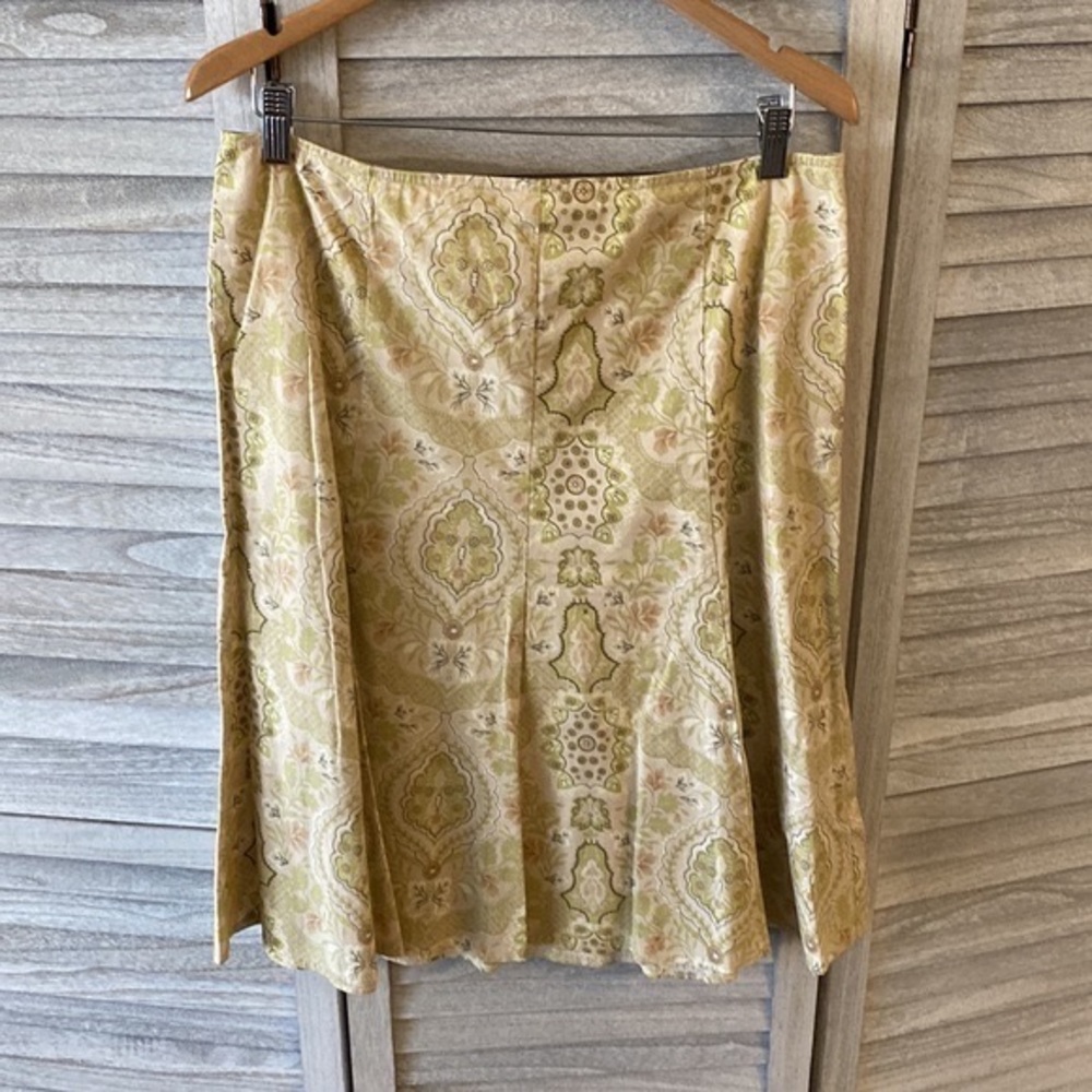 Anthropologie Paisley-Print Midi Skirt in Yellow-Green